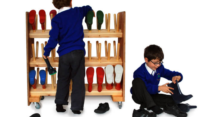 Three Tier Welly Boot Rack for Schools and Nurseries - Alternature