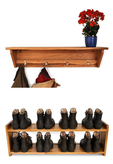 Oak Shoe and Oak Coat Racks from Alternature.biz