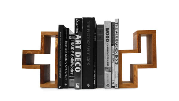 Tetris bookends - boot and saw