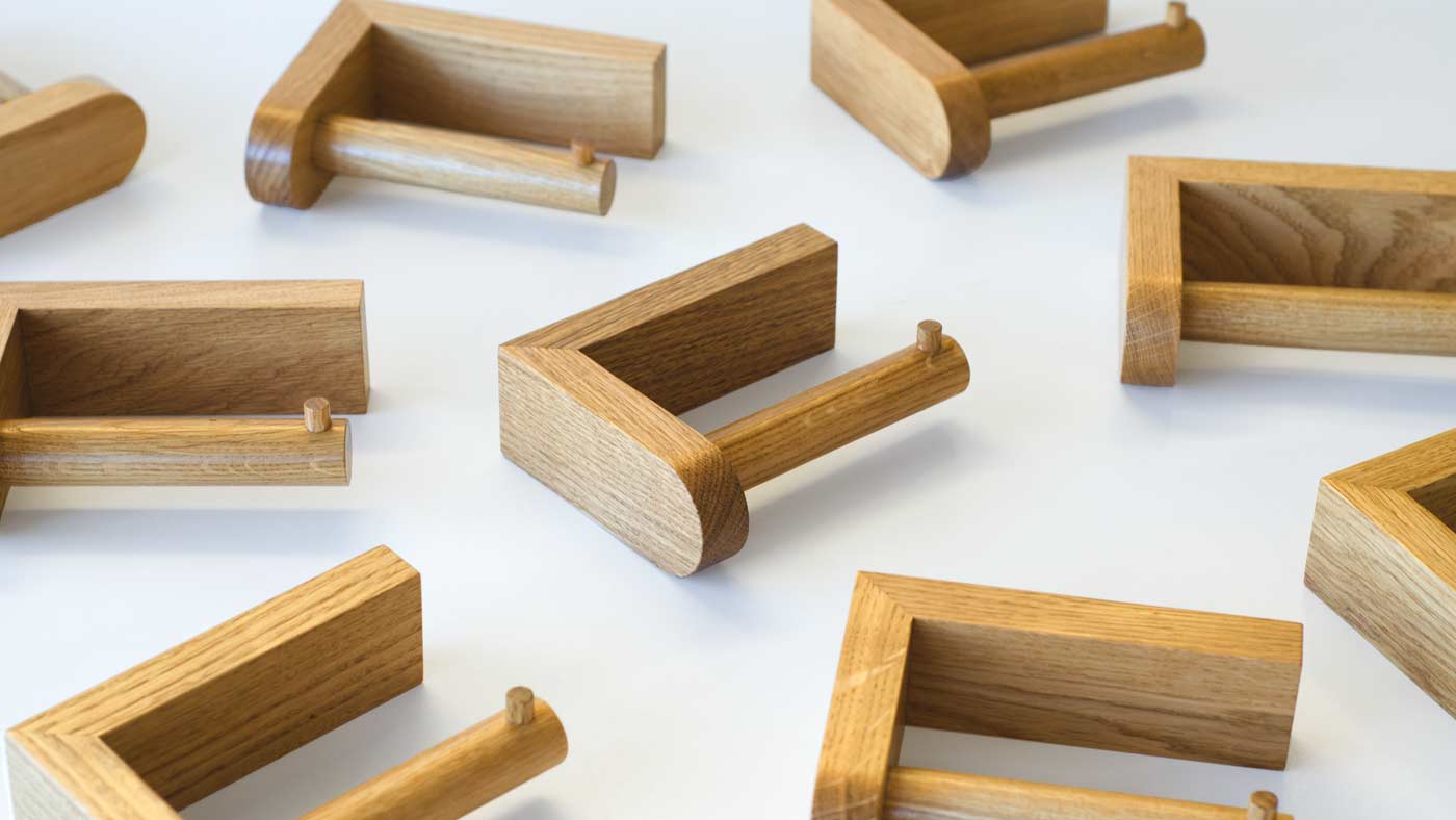 Collection of Oak Toilet Roll Holders.