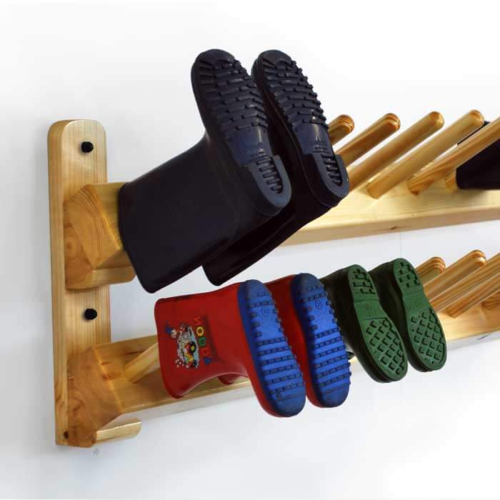 Wall Hanging School Wellington Rack in detail