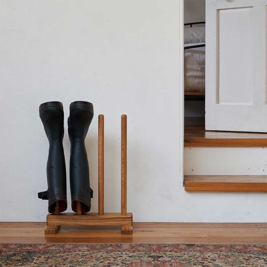Welly Boot Rack standing by a doorstep