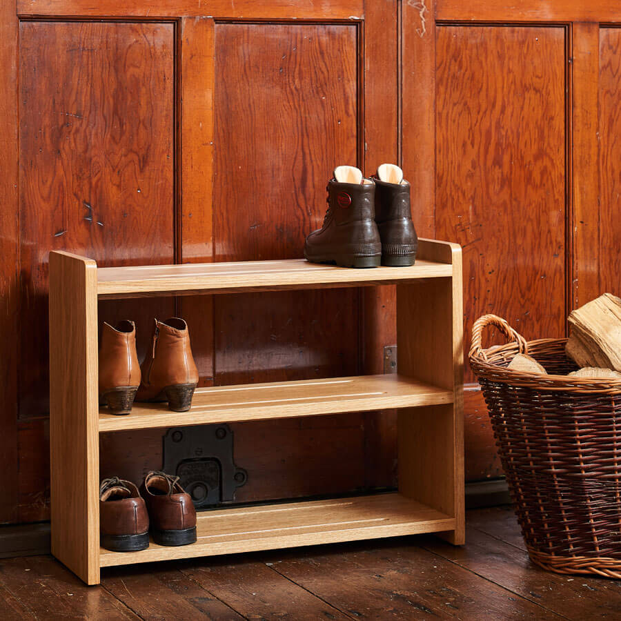 Oak Shoe Rack with 3 shelves