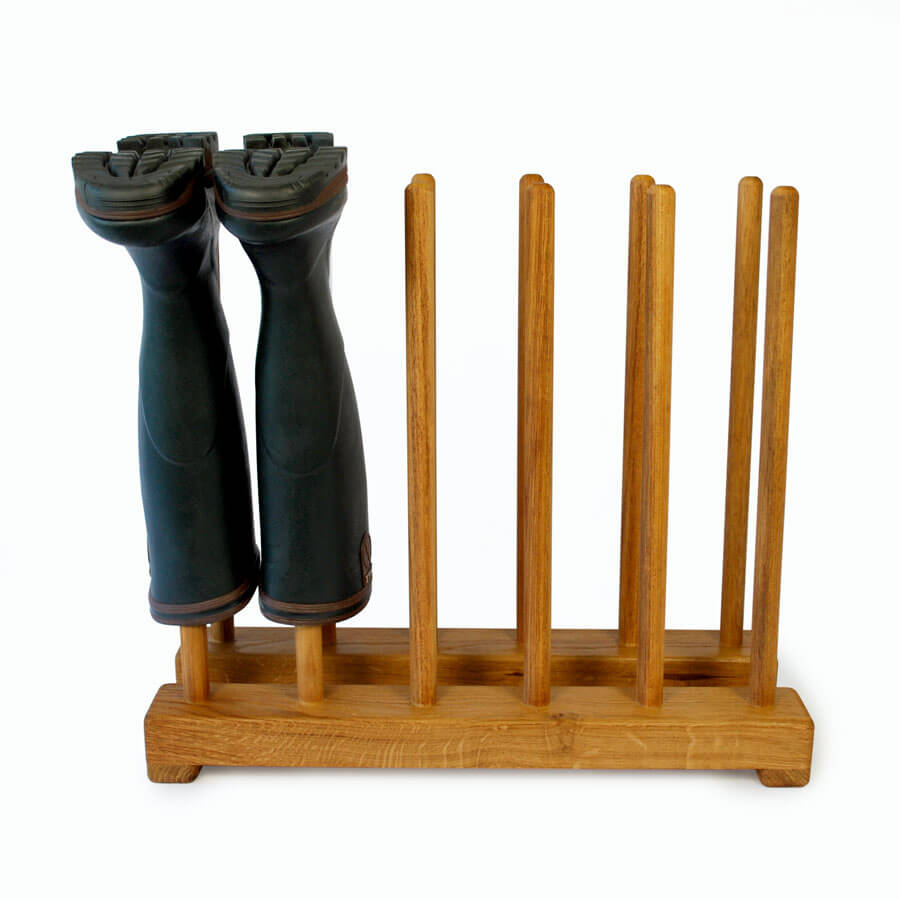 Oak Welly Boot Rack for 6 pairs of boots