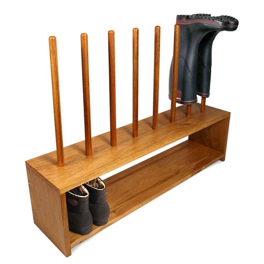 Oak shoe and welly boot rack