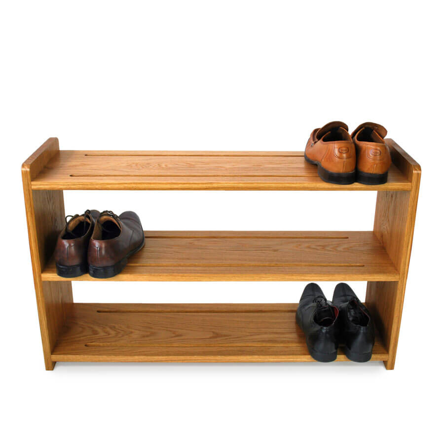 Oak Shoe Racks with three shoe shelves