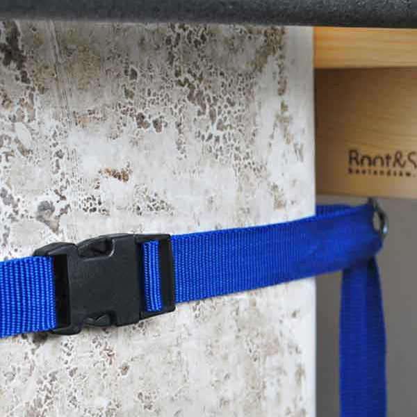 Wooden Surfboard Rack straps to hold surf boards