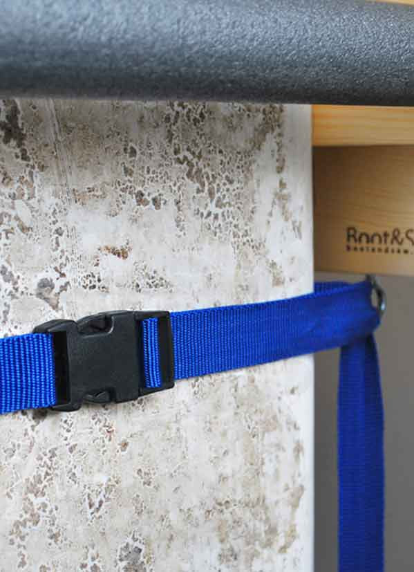 Wooden Surfboard Rack straps to hold surf boards