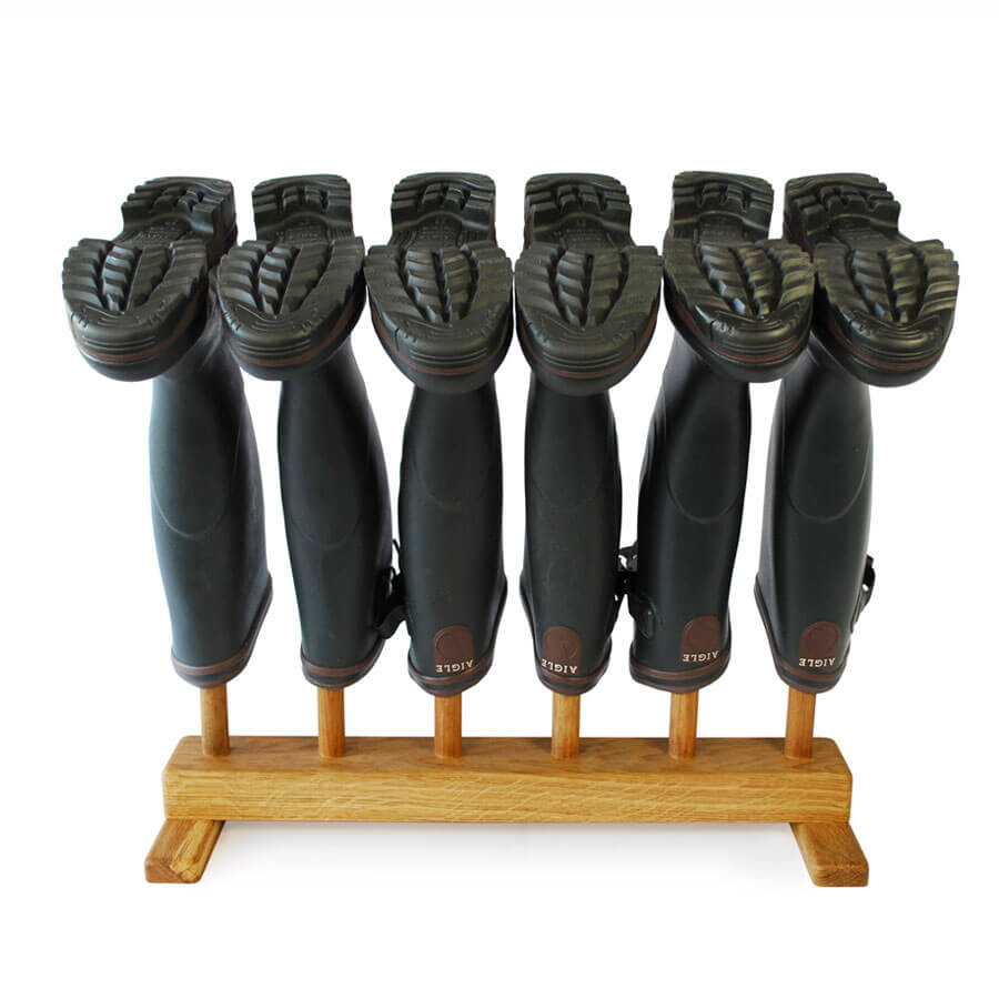 Oak Welly Rack for 3 pairs of wellingtons