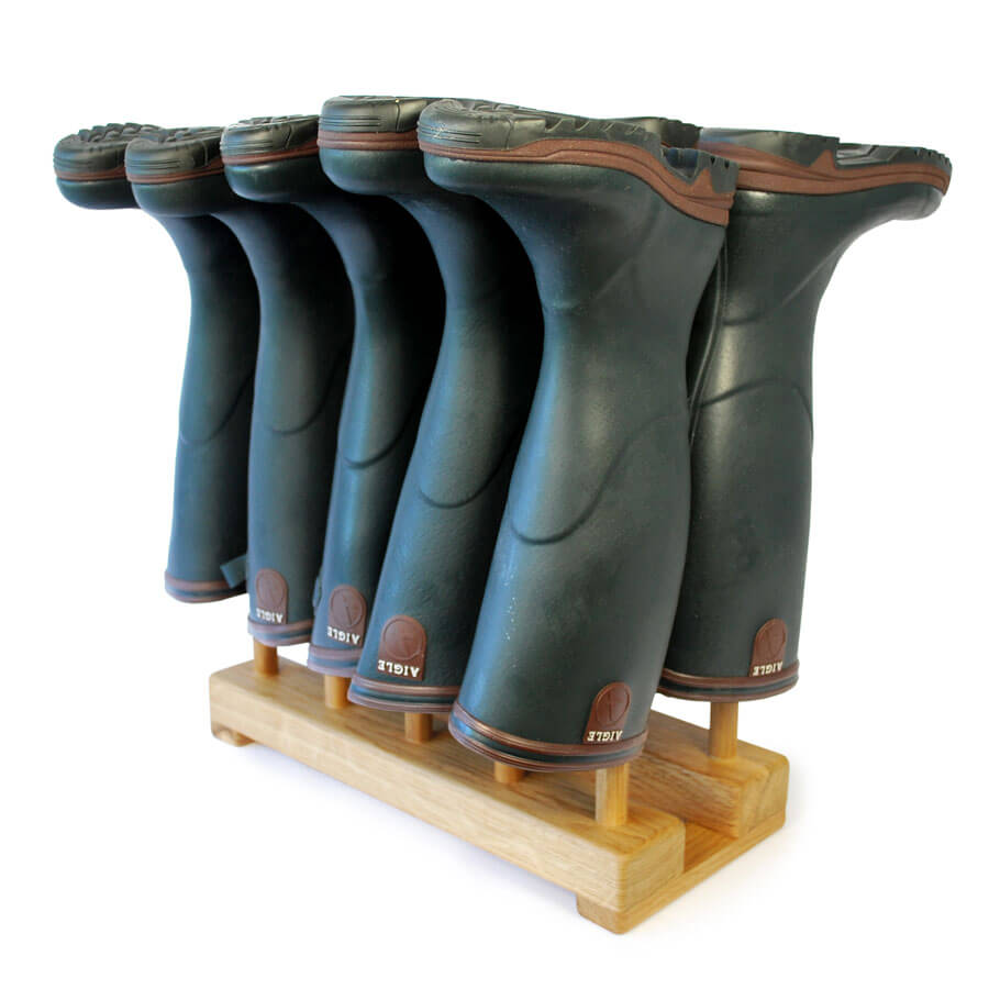 Oak Welly Rack for 5 pairs of wellingtons