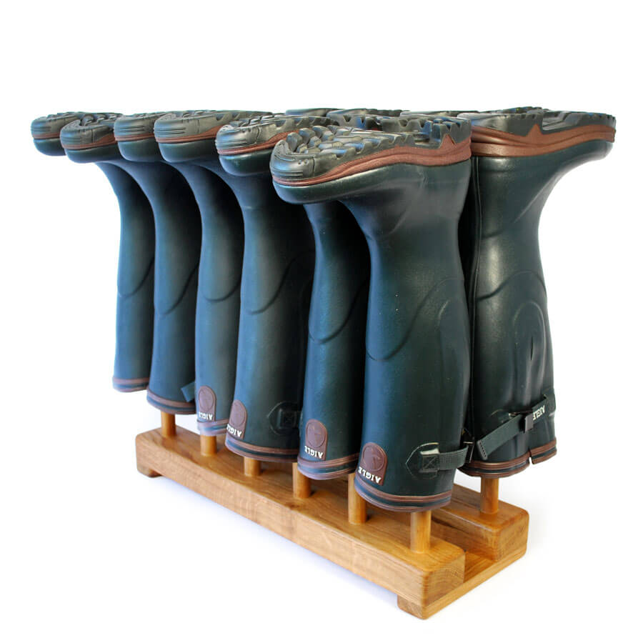 Oak Welly Rack for 6 pairs of wellingtons