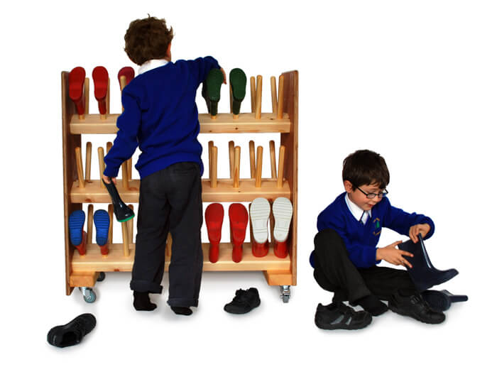 Three Tier Welly Boot Rack for Schools and Nurseries - Alternature