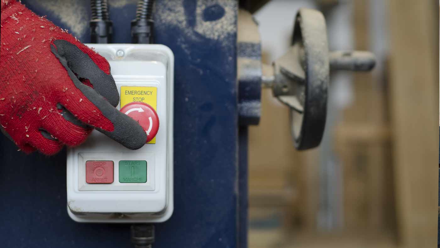 Finger on the stop button