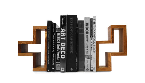 Tetris bookends - boot and saw
