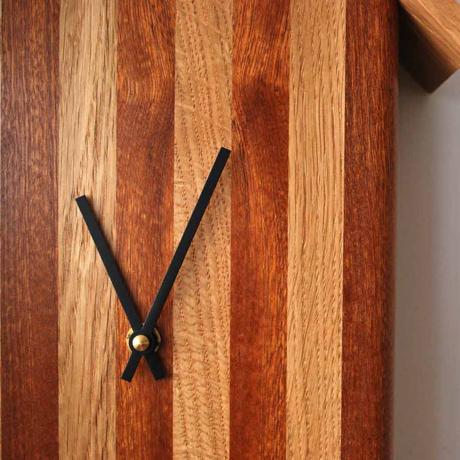 Cuckoo-less Clock wood grain