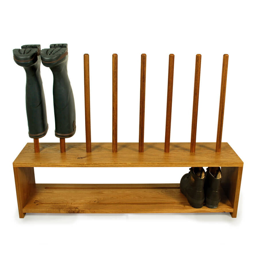 Oak Shoe and welly Rack for 4 pairs of boots and shoes