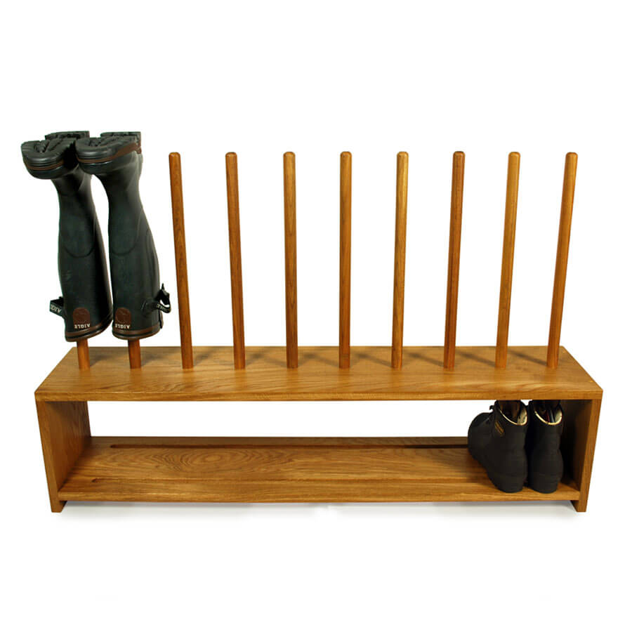 Oak Shoe and welly Rack for 5 pairs of boots and shoes