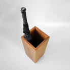 Umbrella stand in solid Oak viewed from above