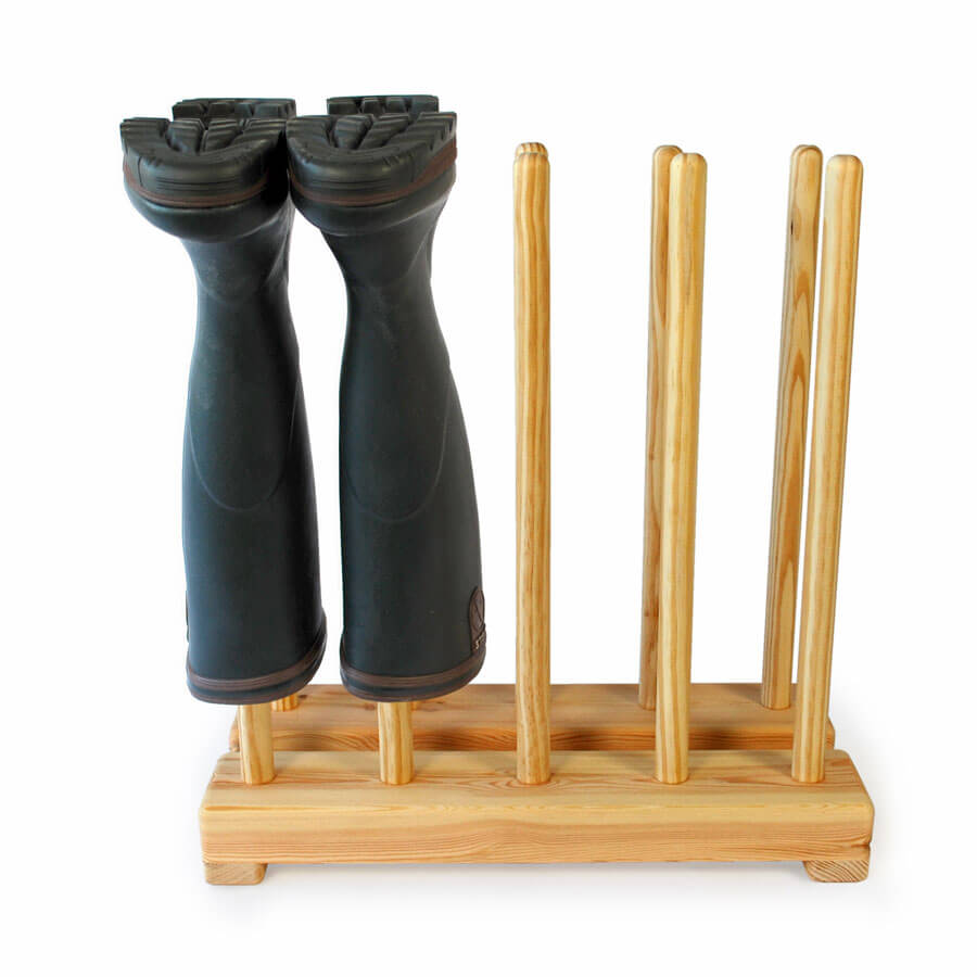 Pine Welly Boot Stand for 5 pairs of wellies