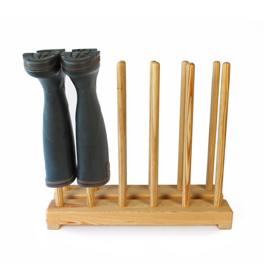 Pine Welly Boot Stand for 6 pairs of wellies