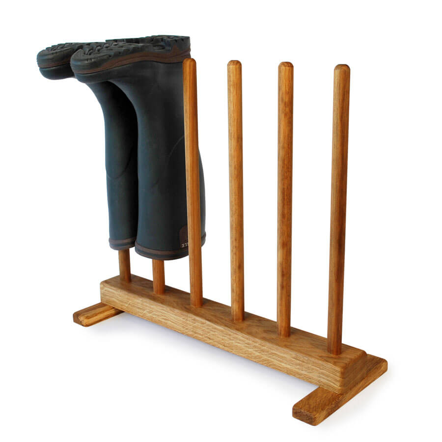 Oak Welly Stand for 3 pairs of wellingtons