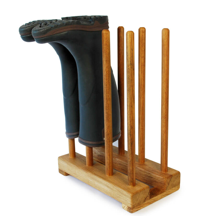 Oak Welly Stand for 4 pairs of wellingtons