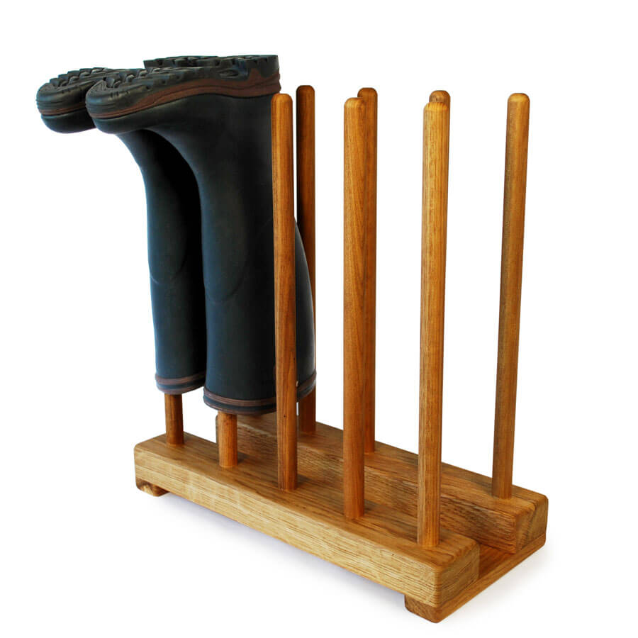 Oak Welly Stand for 5 pairs of wellingtons