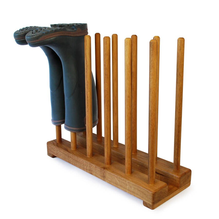 Oak Welly Stand for 6 pairs of wellingtons